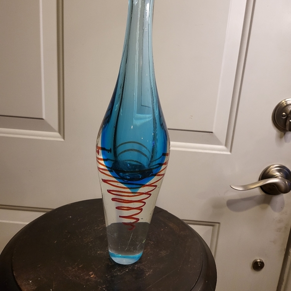 Vintage Hand Blown Heavy Murano Style Glass Vase - Picture 3 of 11